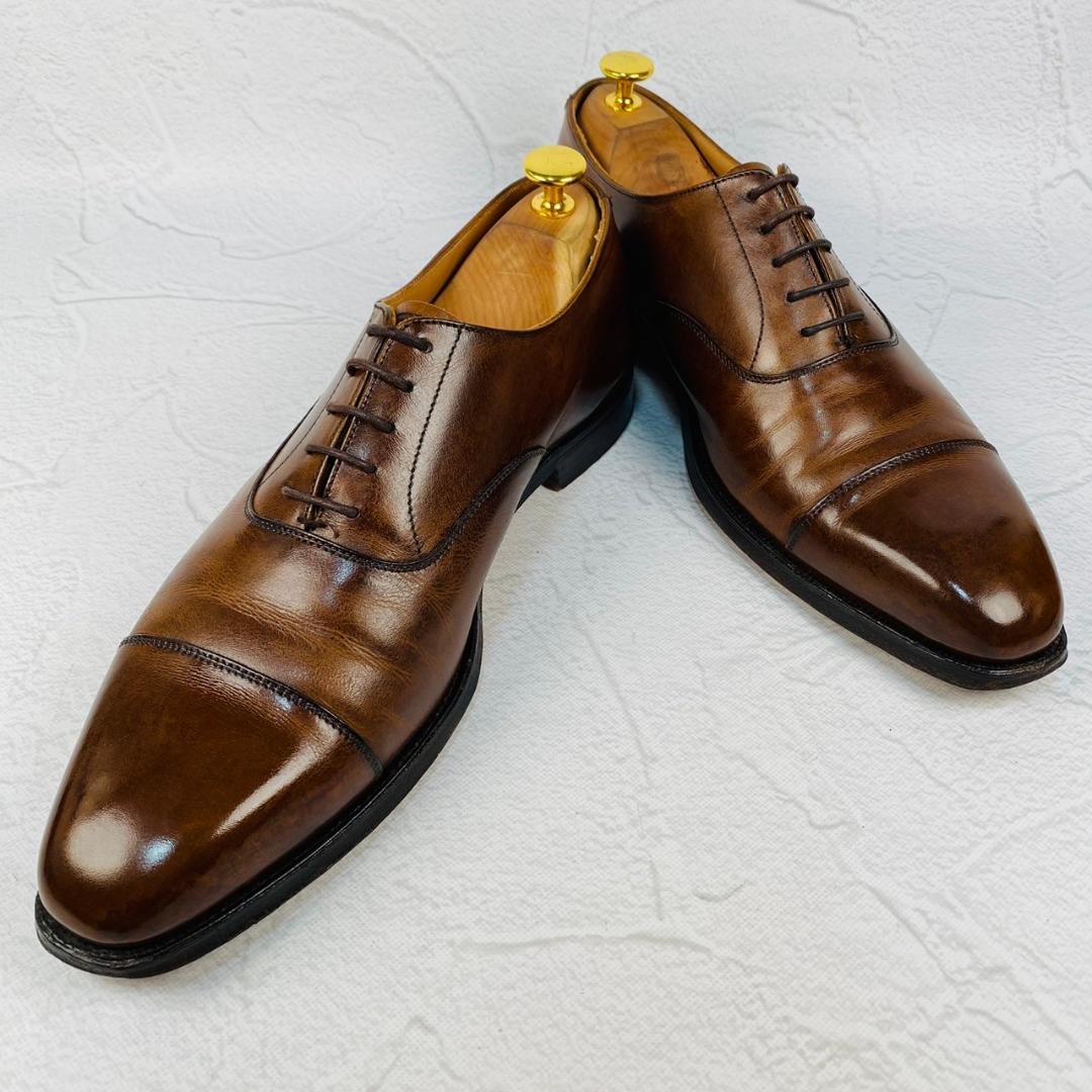【良品】クロケットアンドジョーンズ HALLAM ストレート 茶 7.5 高級
