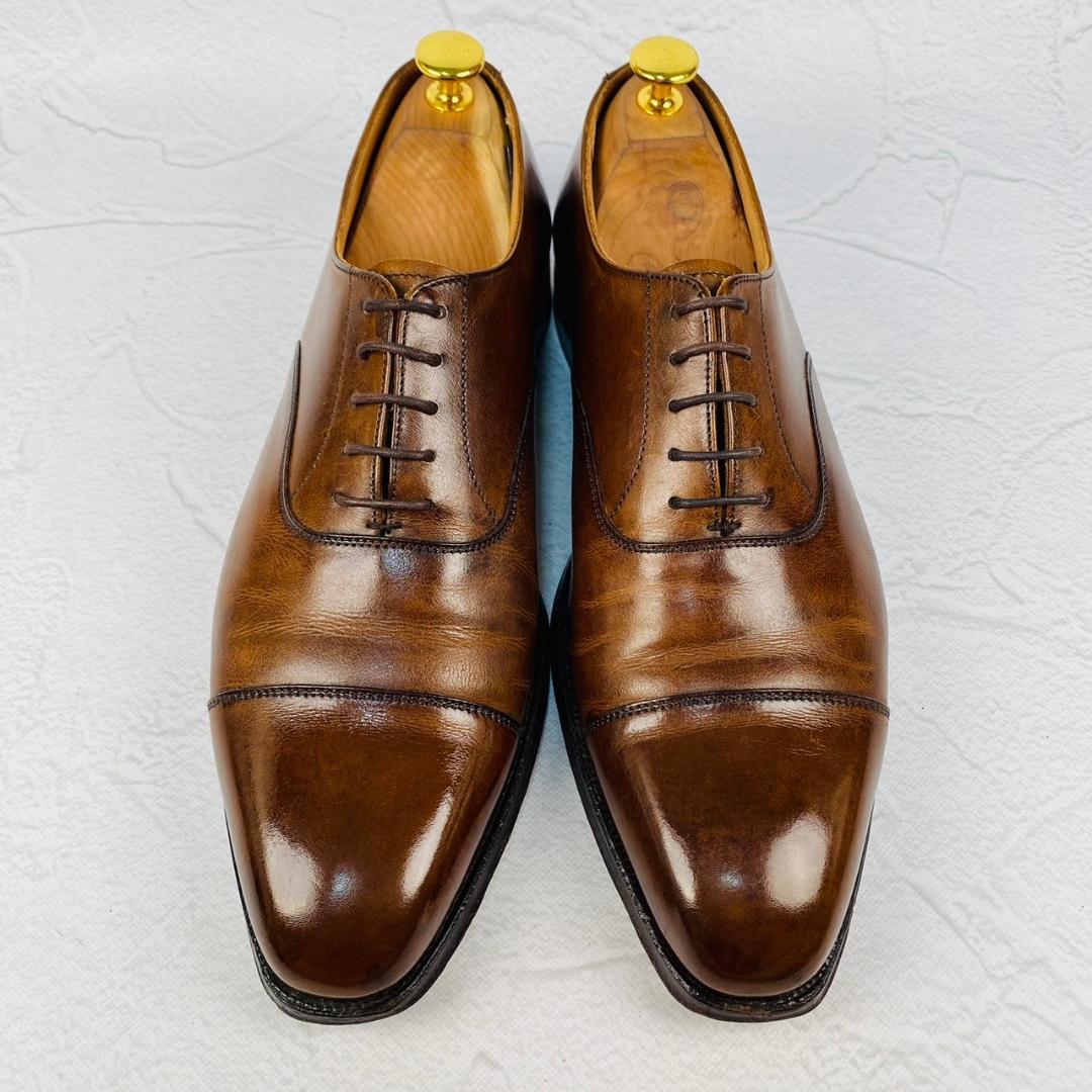 【良品】クロケットアンドジョーンズ HALLAM ストレート 茶 7.5 高級