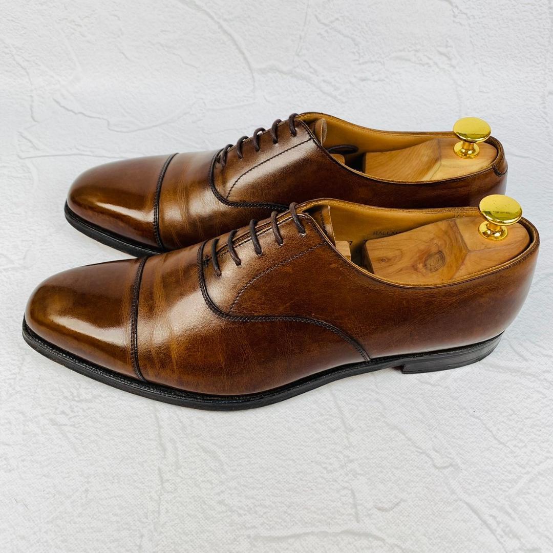 【良品】クロケットアンドジョーンズ HALLAM ストレート 茶 7.5 高級