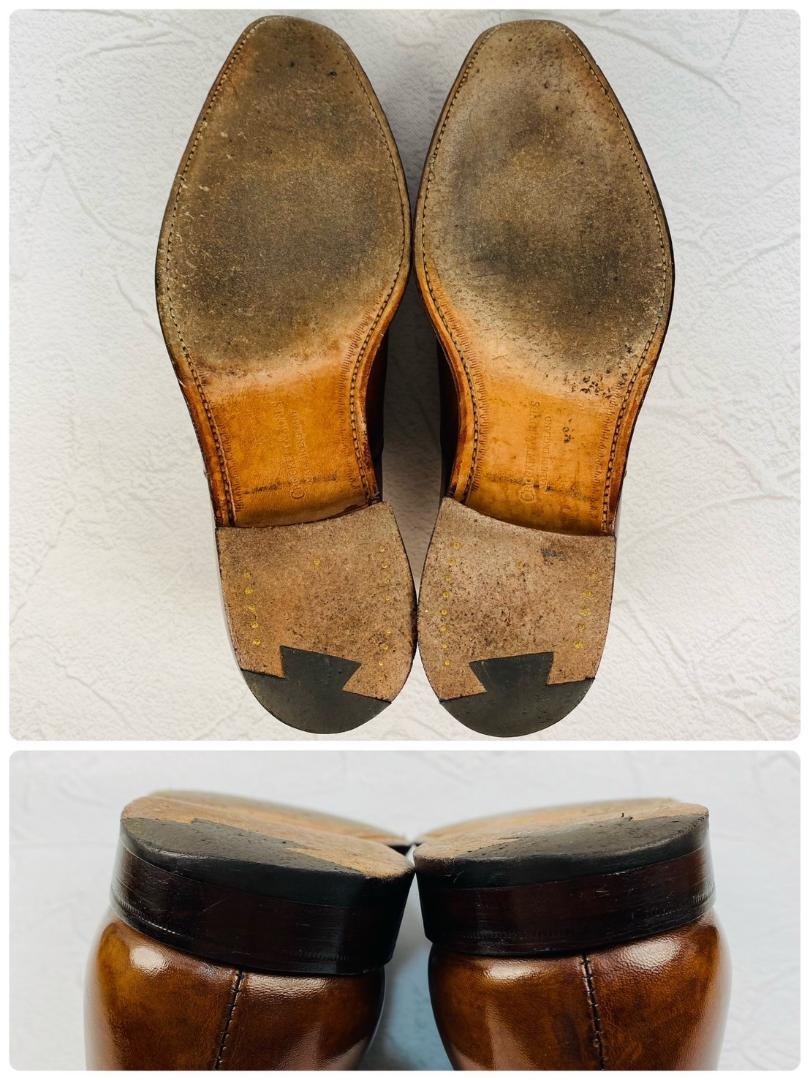 【良品】クロケットアンドジョーンズ HALLAM ストレート 茶 7.5 高級
