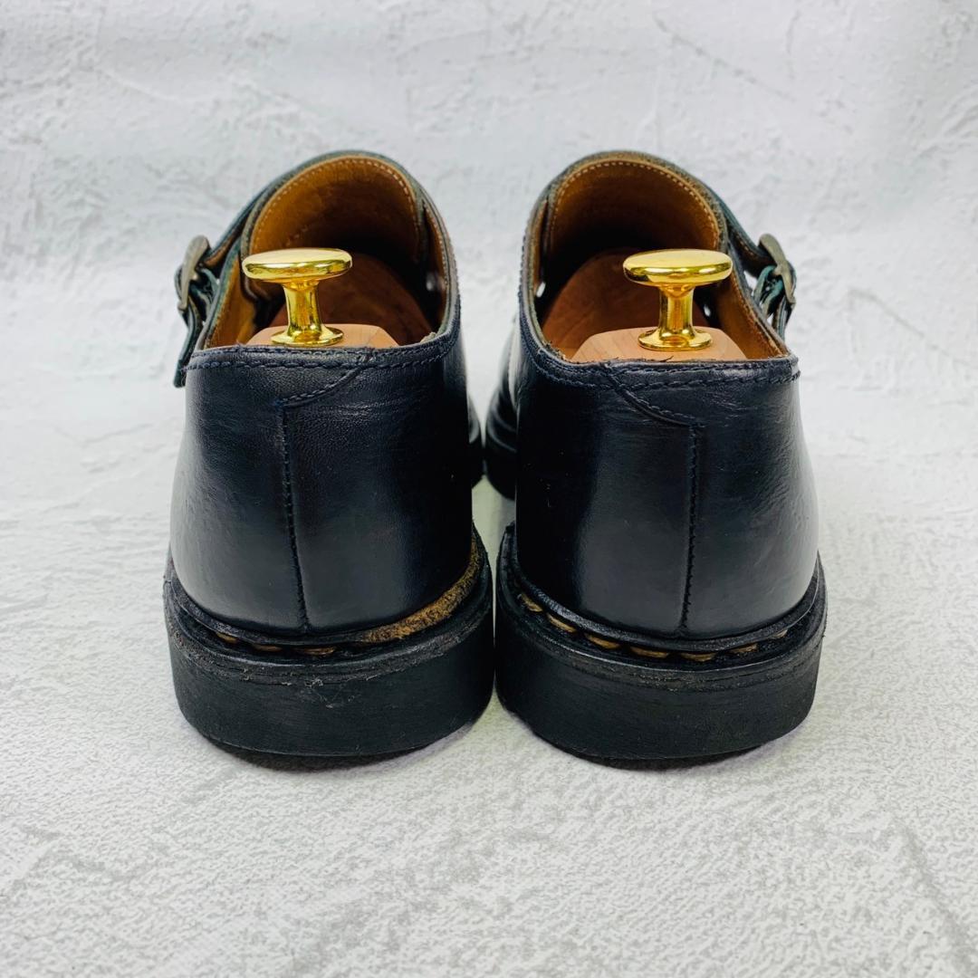 【良品】PARABOOT パラブーツ WILLIAM ウィリアム ダブルモンクストラップ ストレート 濃紺 ネイビー UK7.5 / 26cm【W2856】