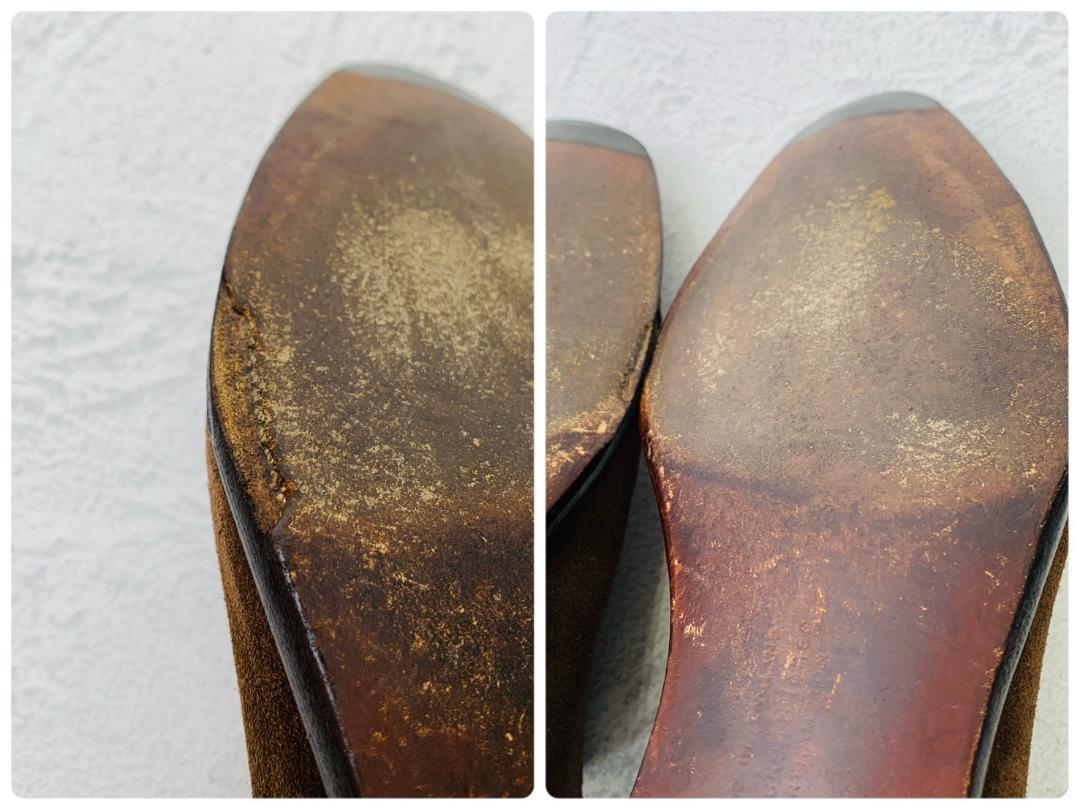 【良品】Crockett&Jones クロケットアンドジョーンズ ハンドグレードライン パンチドキャップ 内羽根 スエード 濃茶 ブラウン UK7.5 / 26cm【W2656】