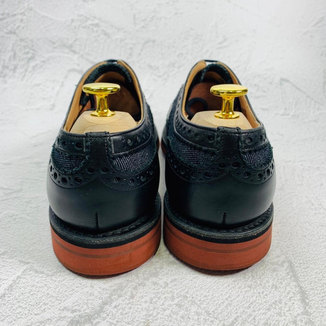 【美品】チャーチ DOWNTOWN ウイング バイカラー 黒 インディゴ 70
