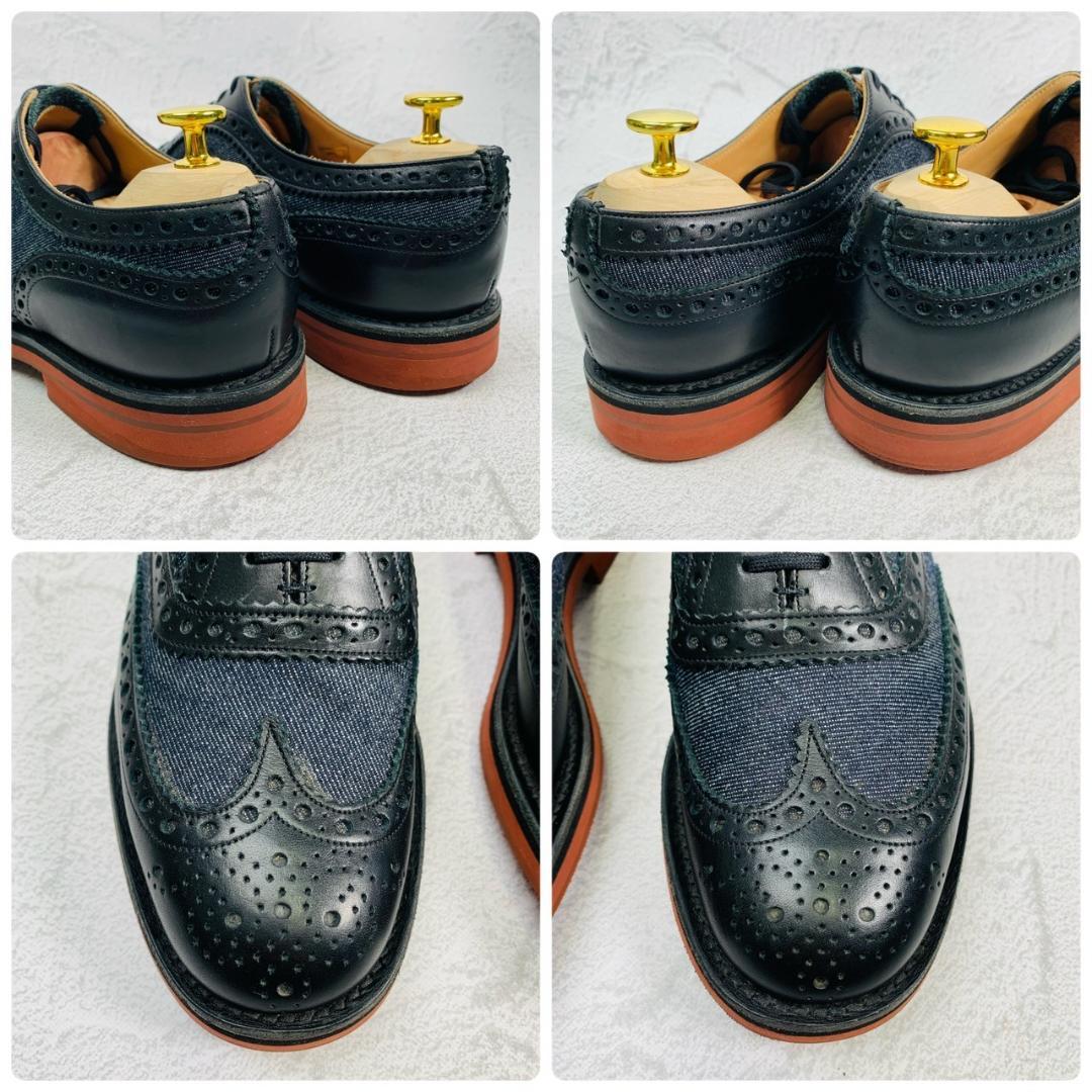 【美品】チャーチ DOWNTOWN ウイング バイカラー 黒 インディゴ 70