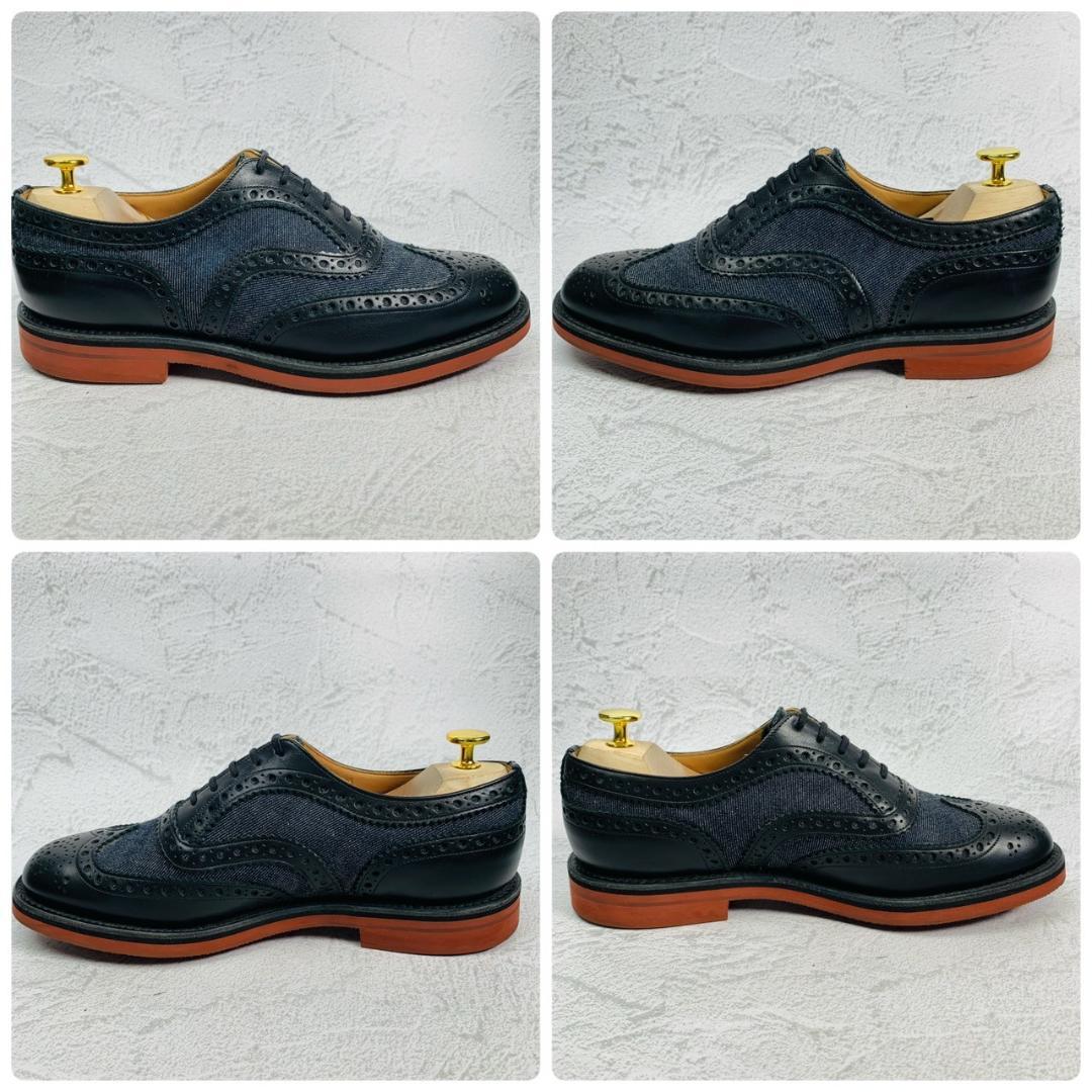 【美品】チャーチ DOWNTOWN ウイング バイカラー 黒 インディゴ 70