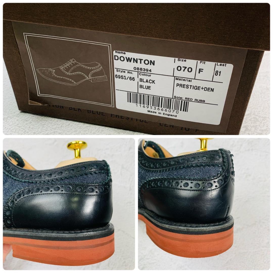 【美品】チャーチ DOWNTOWN ウイング バイカラー 黒 インディゴ 70