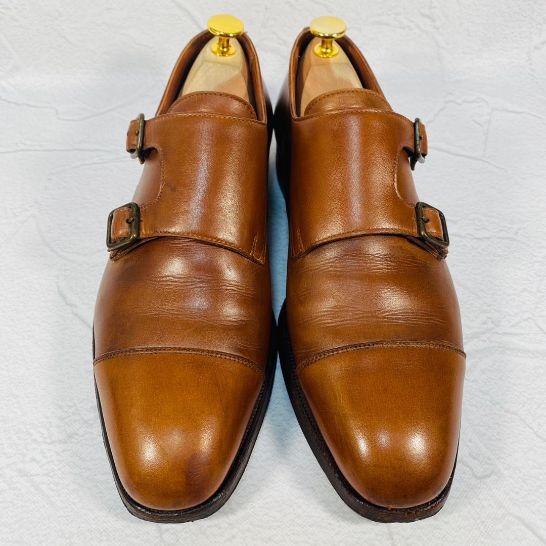 Crockett&Jones クロケットアンドジョーンズ CADOGAN カドガン ダブルモンクストラップ ストレート 茶 ブラウン UK6.5 / 25cm【W2456】