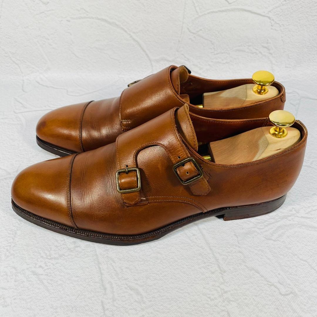 Crockett&Jones クロケットアンドジョーンズ CADOGAN カドガン ダブルモンクストラップ ストレート 茶 ブラウン UK6.5 / 25cm【W2456】