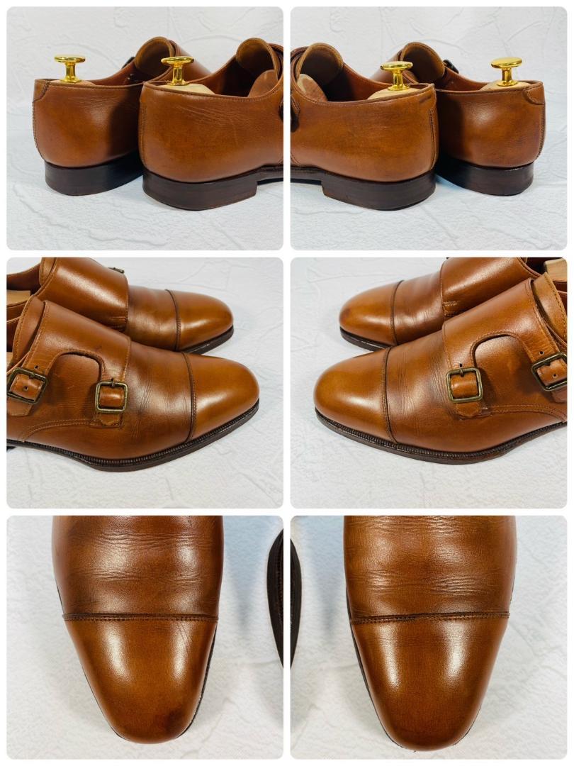Crockett&Jones クロケットアンドジョーンズ CADOGAN カドガン ダブルモンクストラップ ストレート 茶 ブラウン UK6.5 / 25cm【W2456】