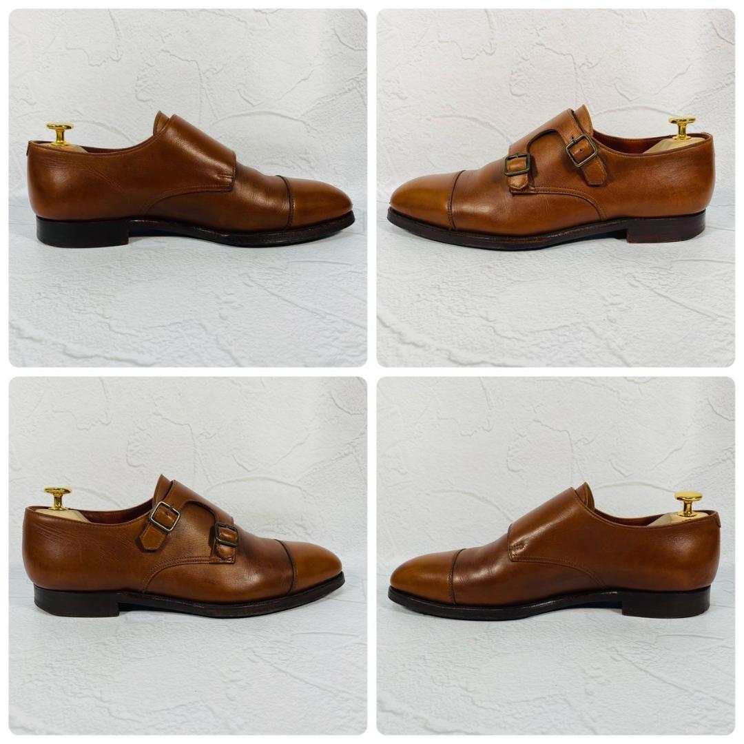 Crockett&Jones クロケットアンドジョーンズ CADOGAN カドガン ダブルモンクストラップ ストレート 茶 ブラウン UK6.5 / 25cm【W2456】