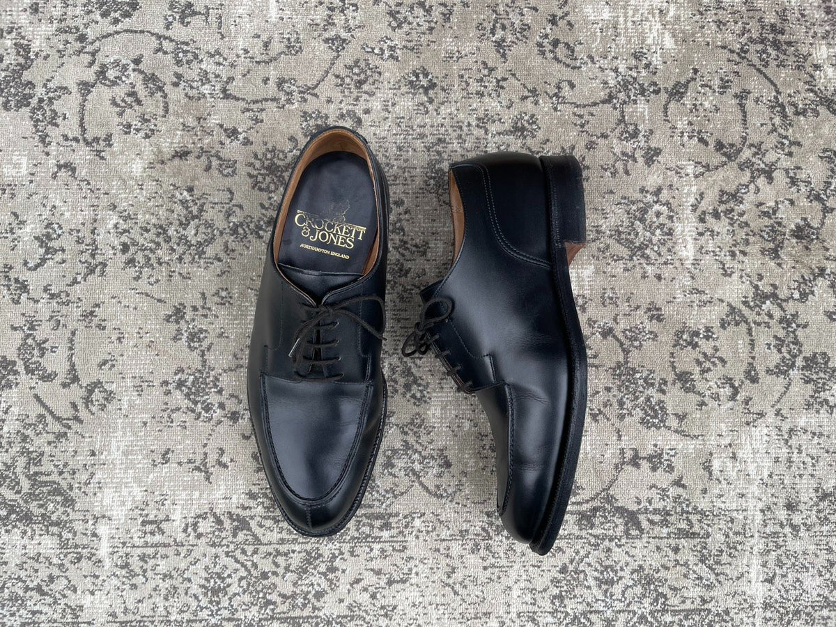 Crockett&Jones クロケットアンドジョーンズ｜Vチップ｜外羽根 ブラック UK6F / 24.5cm 317ラスト ヒドゥンチャネル 英国製 美品 W3210