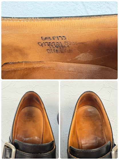 【良品】Church’s チャーチ WESTBURY ウエストバリー シングルモンク プレーン ストラップ シルバー金具 黒 ブラック UK6.5 / 25.0cm【W3343】