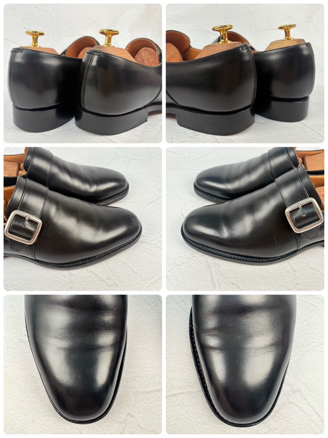 【良品】Church’s チャーチ WESTBURY ウエストバリー シングルモンク プレーン ストラップ シルバー金具 黒 ブラック UK6.5 / 25.0cm【W3343】