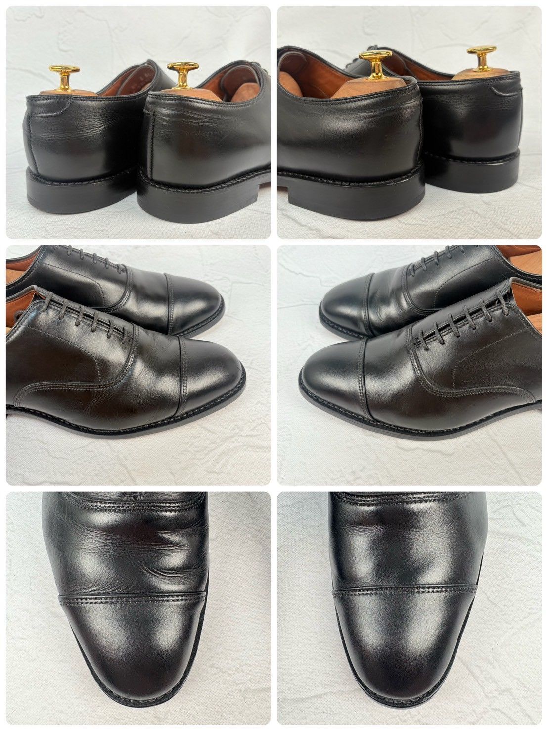 【オールソール済み】Allen Edmonds アレンエドモンズ Park Avenue パークアベニュー ストレート 内羽根 黒 ブラック US8.5E / 26.5cm【W3346】