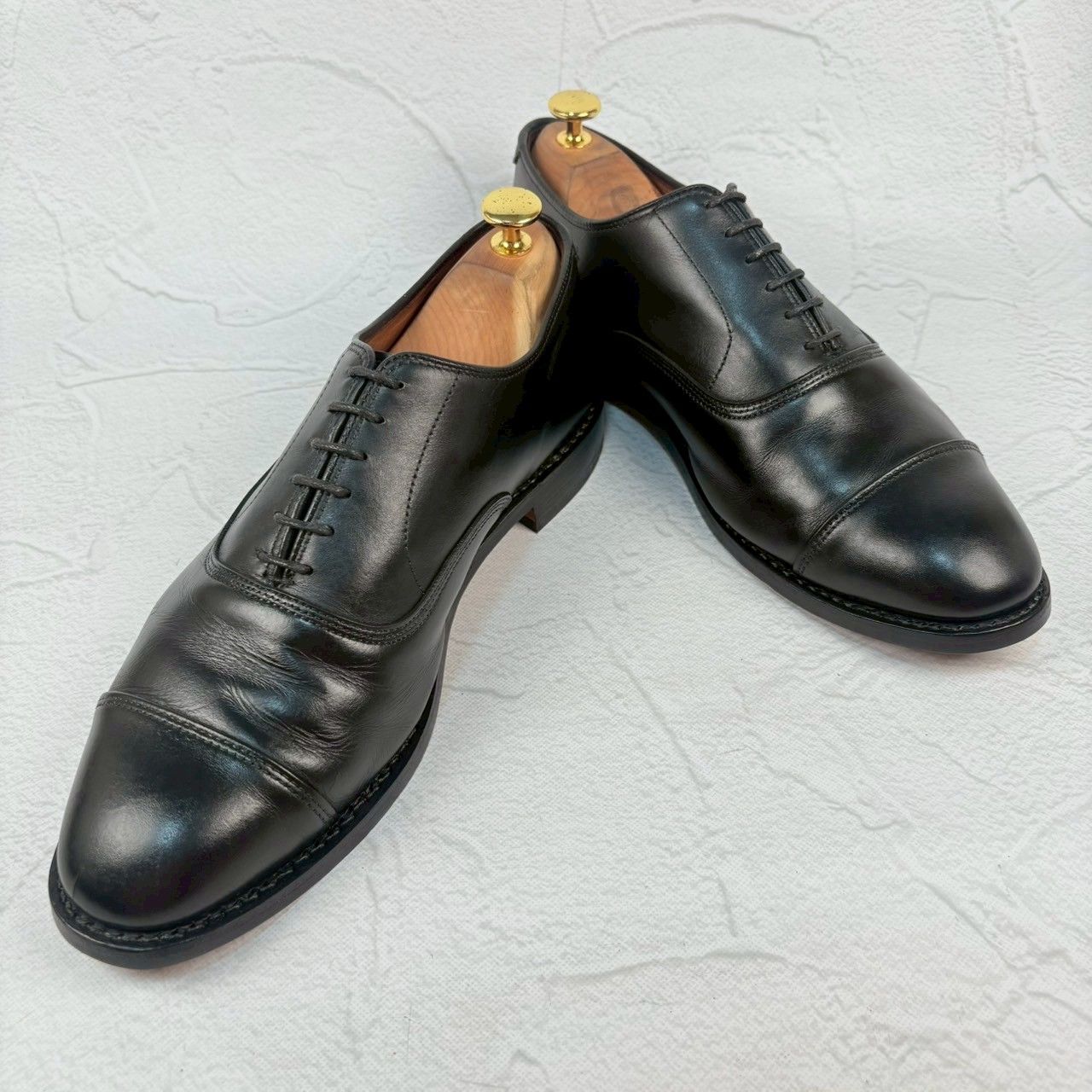 【オールソール済み】Allen Edmonds アレンエドモンズ Park Avenue パークアベニュー ストレート 内羽根 黒 ブラック US8.5E / 26.5cm【W3346】