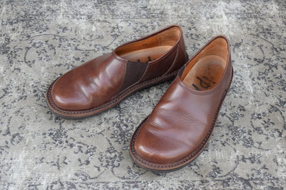 【良品】Trippen トリッペン YEN イェン サイドゴア サイドエラスティック 茶 ブラウン 41 / 26-26.5cm【W3363】コンフォートシューズ ドイツ