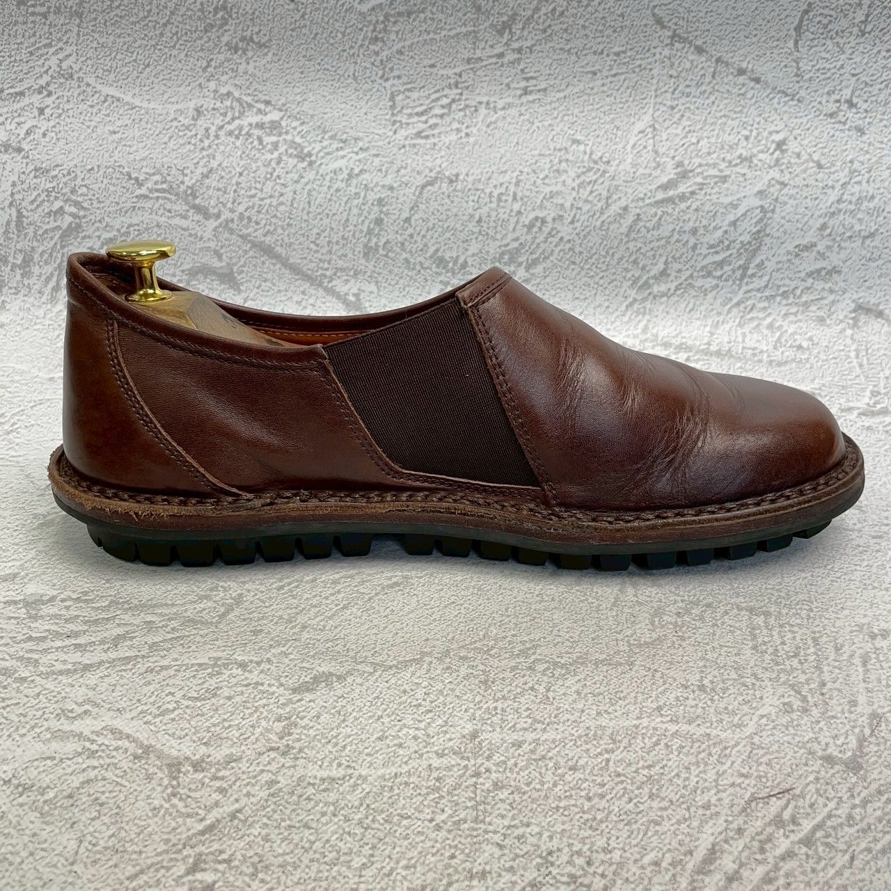 【良品】Trippen トリッペン YEN イェン サイドゴア サイドエラスティック 茶 ブラウン 41 / 26-26.5cm【W3363】コンフォートシューズ ドイツ