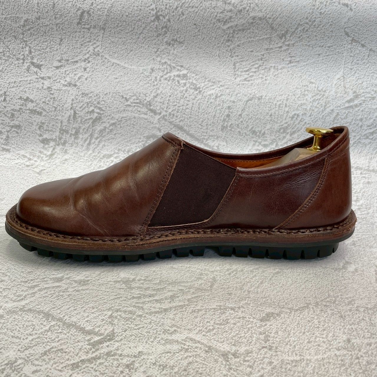 【良品】Trippen トリッペン YEN イェン サイドゴア サイドエラスティック 茶 ブラウン 41 / 26-26.5cm【W3363】コンフォートシューズ ドイツ