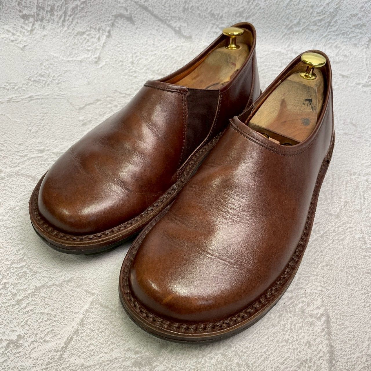 【良品】Trippen トリッペン YEN イェン サイドゴア サイドエラスティック 茶 ブラウン 41 / 26-26.5cm【W3363】コンフォートシューズ ドイツ