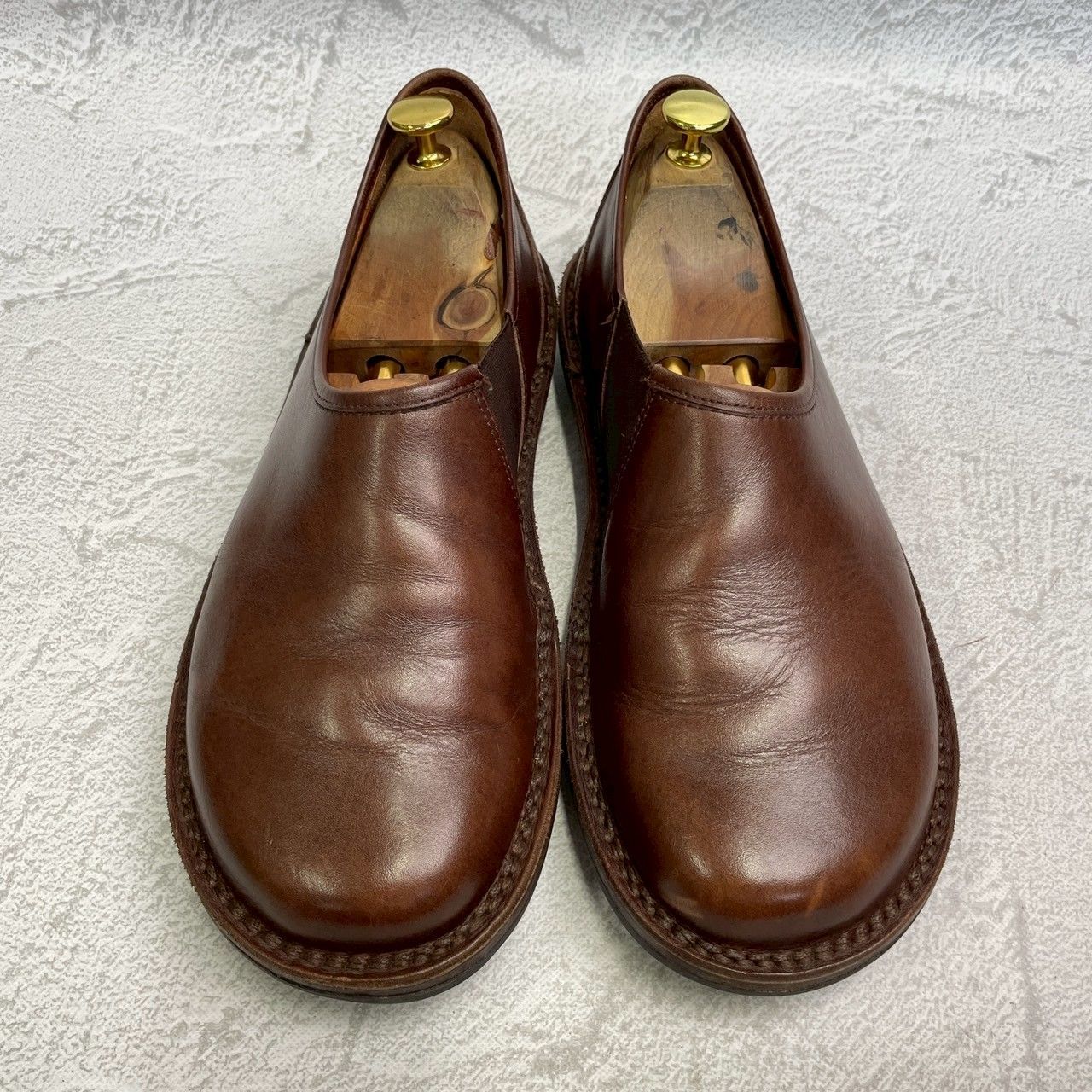 【良品】Trippen トリッペン YEN イェン サイドゴア サイドエラスティック 茶 ブラウン 41 / 26-26.5cm【W3363】コンフォートシューズ ドイツ