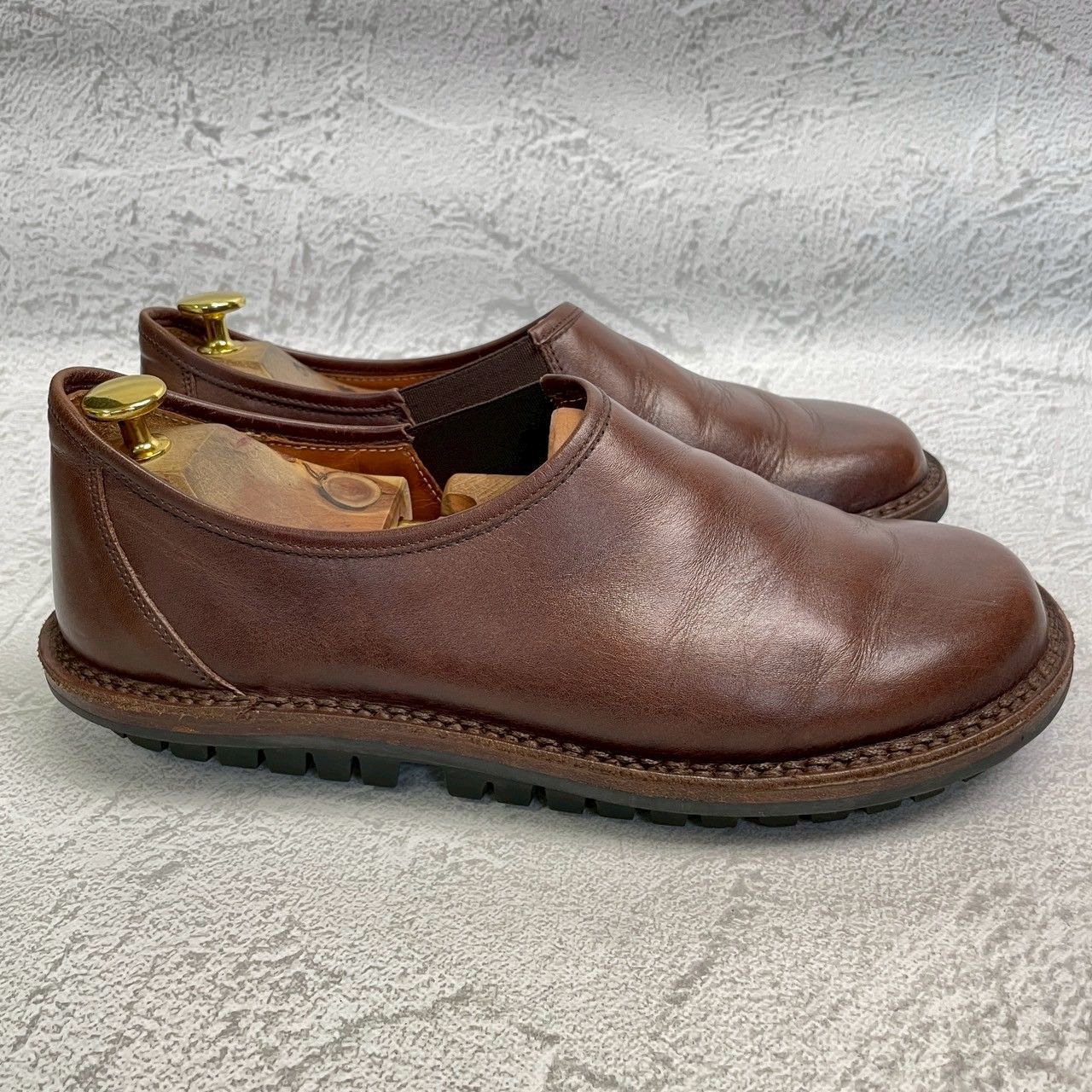 【良品】Trippen トリッペン YEN イェン サイドゴア サイドエラスティック 茶 ブラウン 41 / 26-26.5cm【W3363】コンフォートシューズ ドイツ