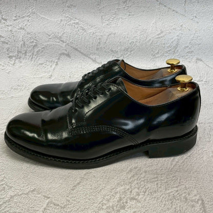 【良品】SANDERS サンダース 1384 OFFICER SERVICE SHOES ミリタリー サービスシューズ オフィサーシューズ 黒 ブラック UK7 / 26~26.5cm【W3359】