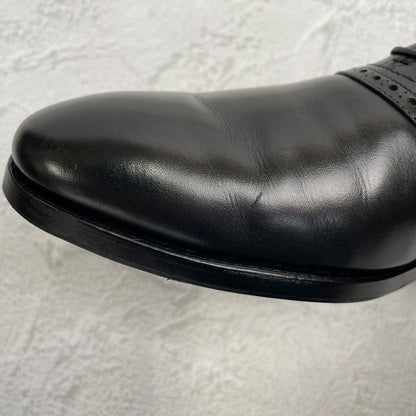 【良品 リフト交換済み】CROCKETT&JONES クロケットアンドジョーンズ MEDWAY メドウェイ プレーン 内羽根 サドル ブローグ UK8 / 26.5cm【W3357】