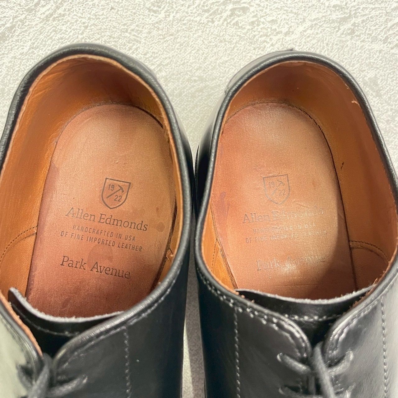 【美品】Allen Edmonds アレンエドモンズ Park Avenue パークアベニュー ストレート 内羽根 黒 ブラック BLACK US7 / 25cm【W3366】