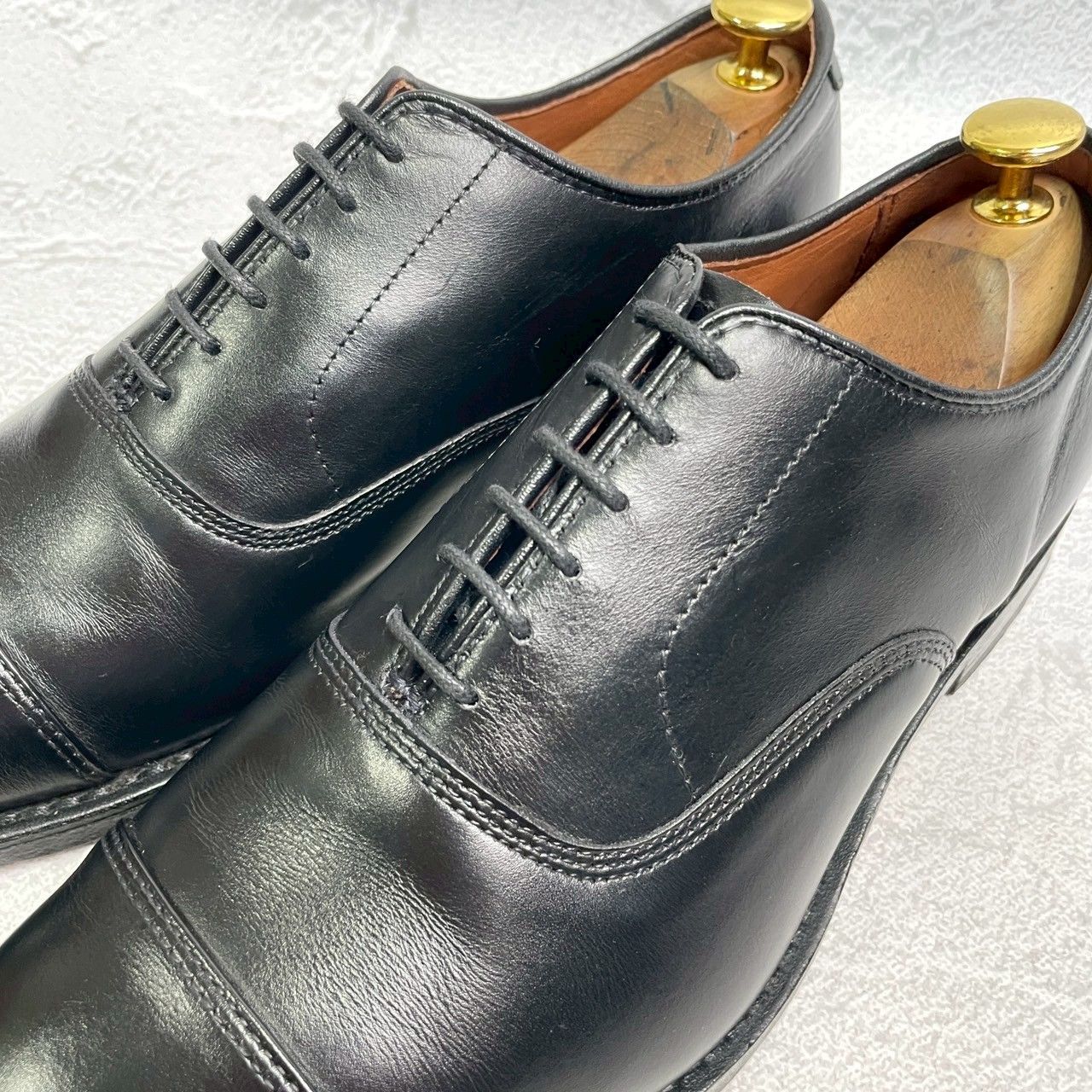 【美品】Allen Edmonds アレンエドモンズ Park Avenue パークアベニュー ストレート 内羽根 黒 ブラック BLACK US7 / 25cm【W3366】