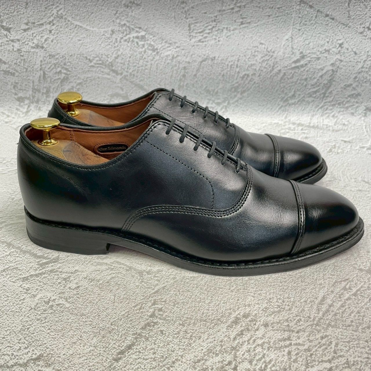 【美品】Allen Edmonds アレンエドモンズ Park Avenue パークアベニュー ストレート 内羽根 黒 ブラック BLACK US7 / 25cm【W3366】