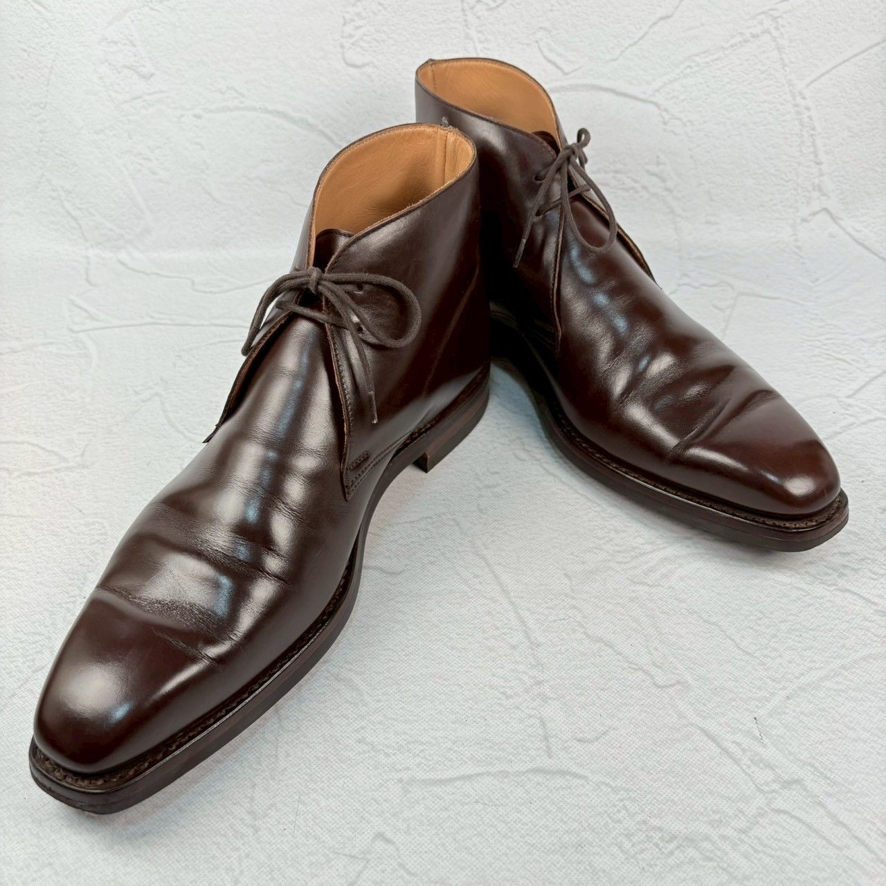 【美品】Crockett&Jones クロケットアンドジョーンズ TETBURY テッドベリー チャッカブーツ 濃茶 7.5E / 26cm [W3267]
