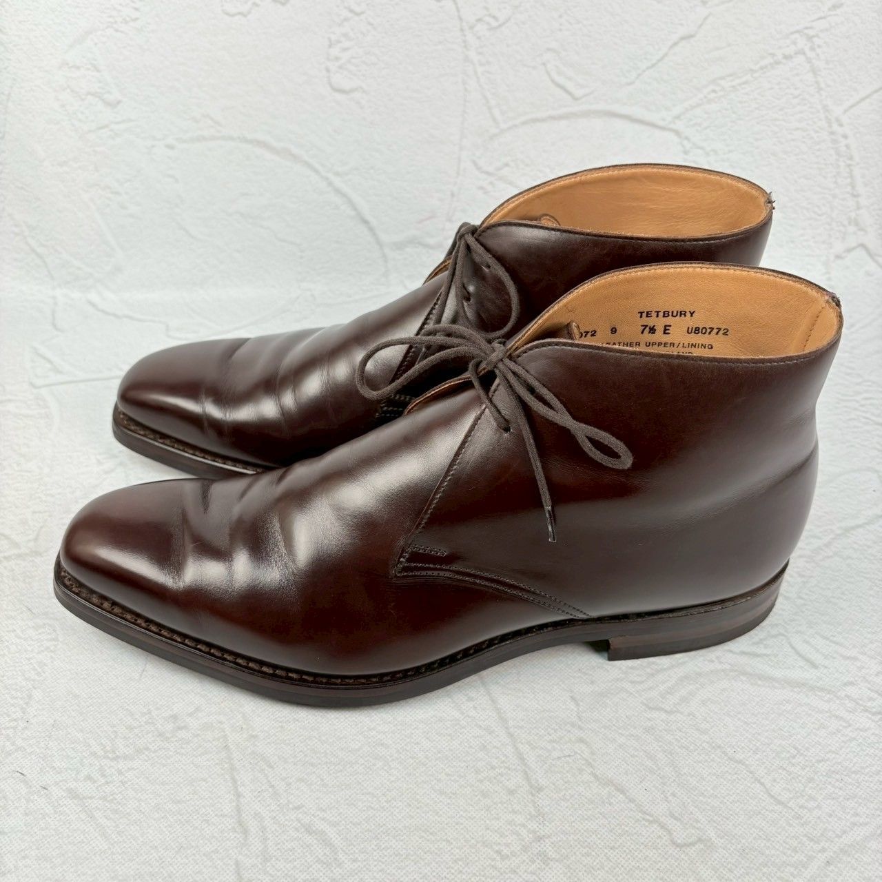 【美品】Crockett&Jones クロケットアンドジョーンズ TETBURY テッドベリー チャッカブーツ 濃茶 7.5E / 26cm [W3267]