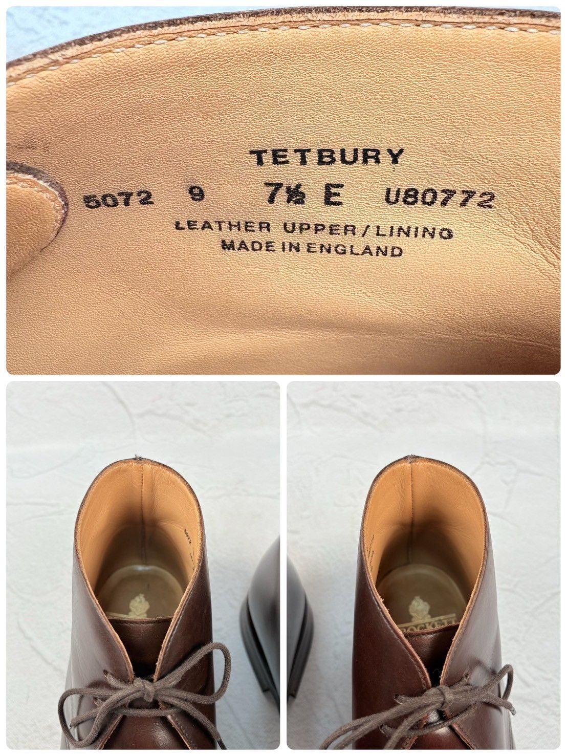 【美品】Crockett&Jones クロケットアンドジョーンズ TETBURY テッドベリー チャッカブーツ 濃茶 7.5E / 26cm [W3267]