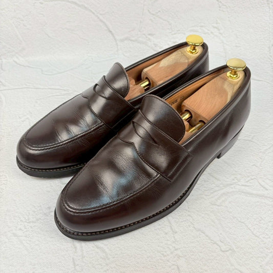 【良品】SCOTCH GRAIN スコッチグレイン NL-2268 コインローファー 濃茶 ダークブラウン 25cm [W3323]