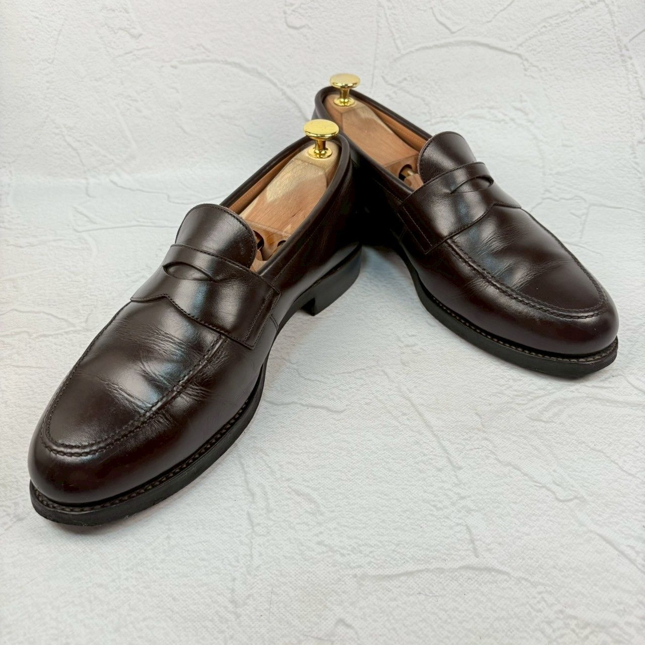 【良品】SCOTCH GRAIN スコッチグレイン NL-2268 コインローファー 濃茶 ダークブラウン 25cm [W3323]