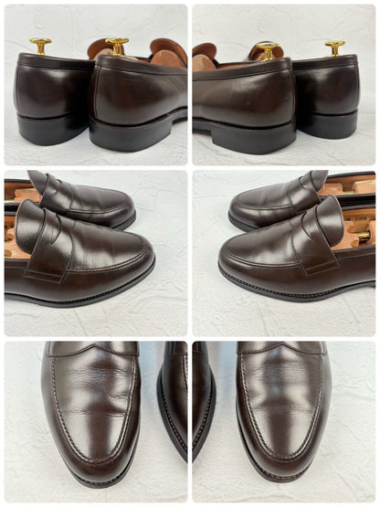 【良品】SCOTCH GRAIN スコッチグレイン NL-2268 コインローファー 濃茶 ダークブラウン 25cm [W3323]