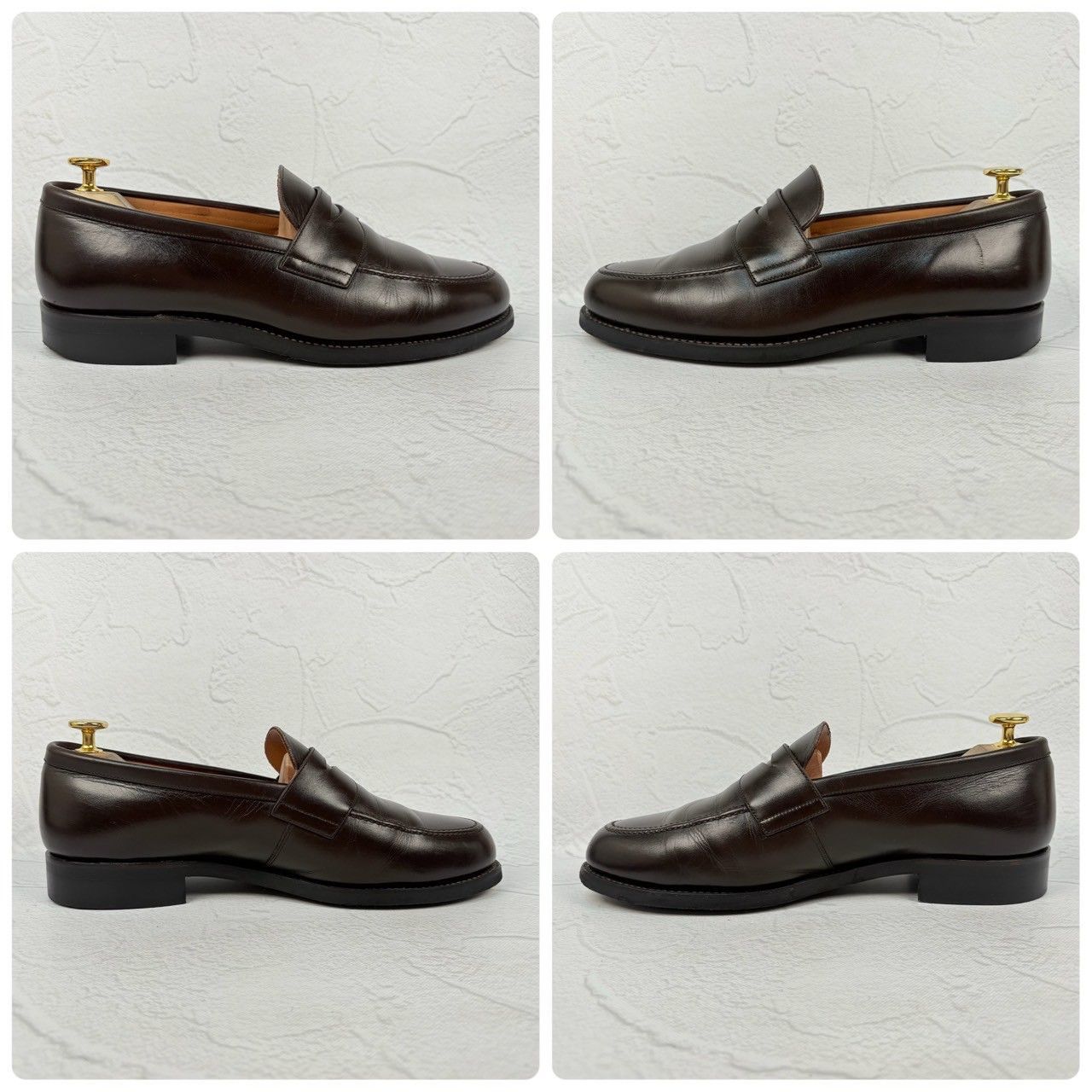 【良品】SCOTCH GRAIN スコッチグレイン NL-2268 コインローファー 濃茶 ダークブラウン 25cm [W3323]