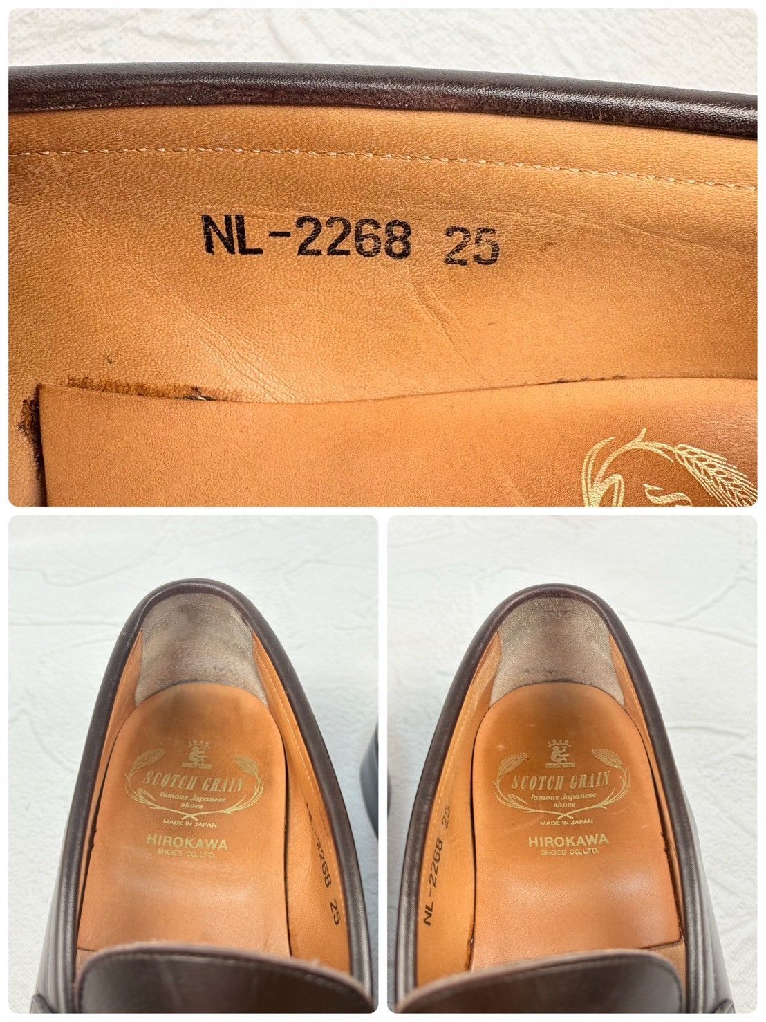【良品】SCOTCH GRAIN スコッチグレイン NL-2268 コインローファー 濃茶 ダークブラウン 25cm [W3323]