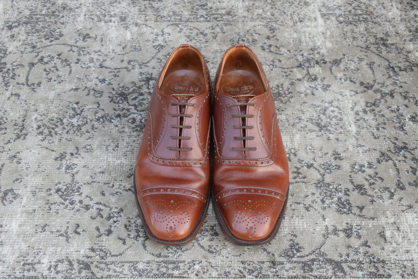 【3都市】Church's チャーチ Diplomat ディプロマット ウィング 内羽根 ブローグ 茶 ブラウン UK5.5 / 24cm【W3389】