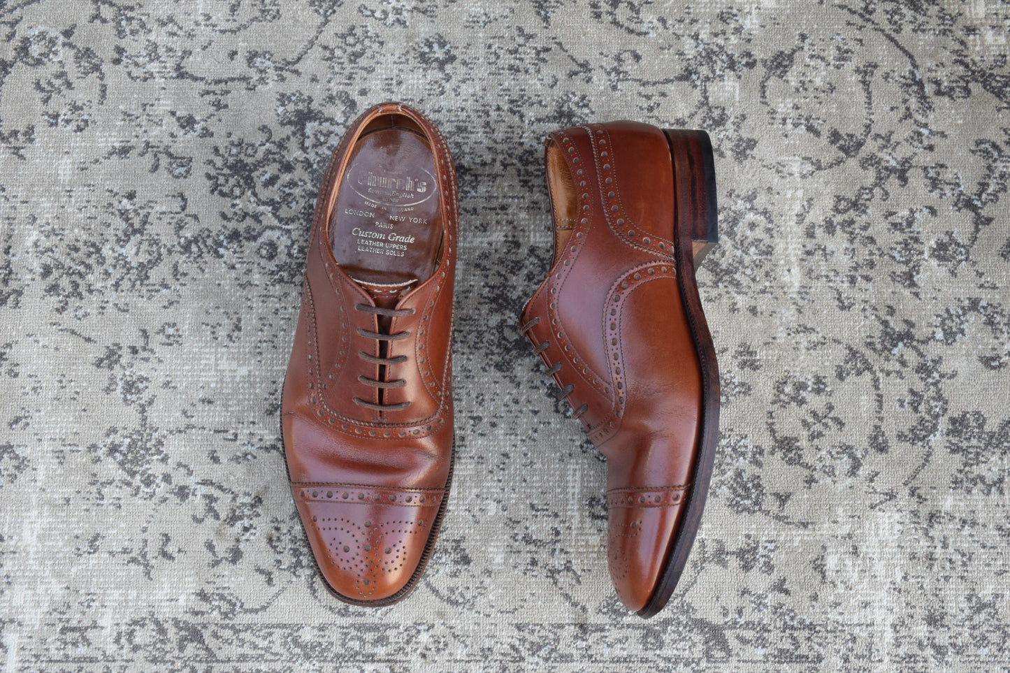 【3都市】Church's チャーチ Diplomat ディプロマット ウィング 内羽根 ブローグ 茶 ブラウン UK5.5 / 24cm【W3389】