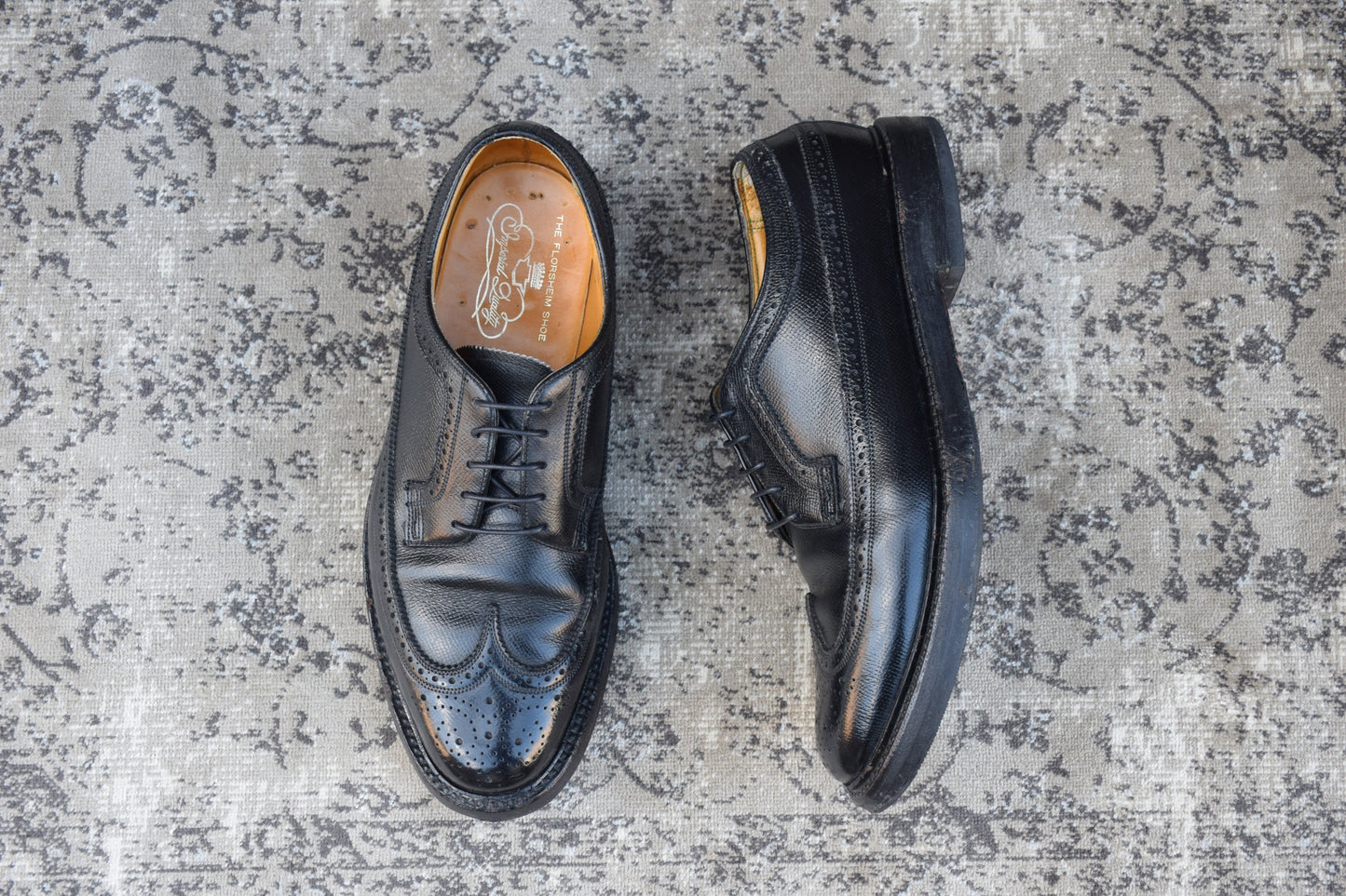 FLORSHEIM フローシャイム Kenmoor ケンムーア ウイング 外羽根 黒 ブラック BLACK US8.5 / 26.5cm【W2807】