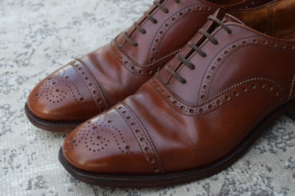 【3都市】Church's チャーチ Diplomat ディプロマット ウィング 内羽根 ブローグ 茶 ブラウン UK5.5 / 24cm【W3389】