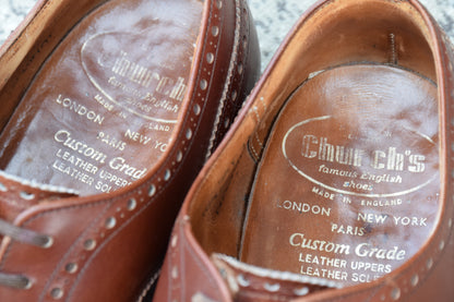 【3都市】Church's チャーチ Diplomat ディプロマット ウィング 内羽根 ブローグ 茶 ブラウン UK5.5 / 24cm【W3389】