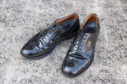 Church’s チャーチ Burwood バーウッド ウィング 内羽根 メダリオン 黒 ブラック UK9 / 27.5cm相当【W3376】