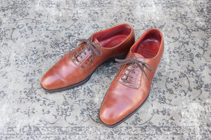【リフト交換済み】Crockett&Jones クロケットアンドジョーンズ REGENT レジェンド プレーン 内羽根 リザード 切替 茶 ブラウン UK6 / 24.5cm【W2771】