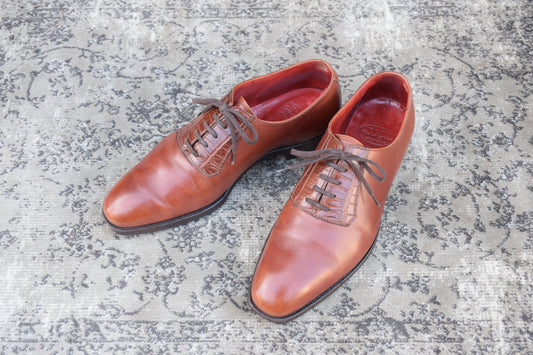 【リフト交換済み】Crockett&Jones クロケットアンドジョーンズ REGENT レジェンド プレーン 内羽根 リザード 切替 茶 ブラウン UK6 / 24.5cm【W2771】