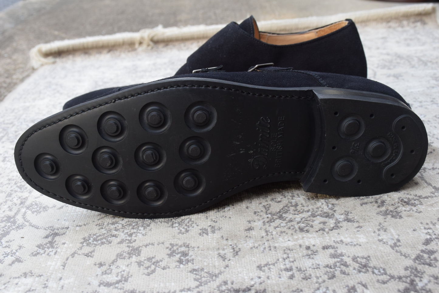 【美品】Berwick バーウィック 1168 Double Monk Strap ダブルモンクストラップ スエード 黒 ブラック UK8 / 27cm【W3390】