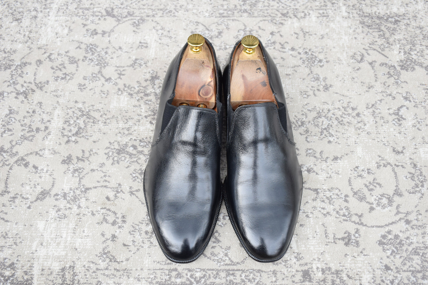 【良品】Crockett&Jones / クロケットアンドジョーンズ 60~70年代 WINSTON3 ウィンストン サイドエラスティック サイドゴア 黒 ブラック UK7.5 / 26.0cm【W3420】