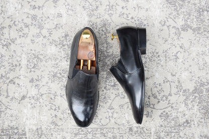 【良品】Crockett&Jones / クロケットアンドジョーンズ 60~70年代 WINSTON3 ウィンストン サイドエラスティック サイドゴア 黒 ブラック UK7.5 / 26.0cm【W3420】