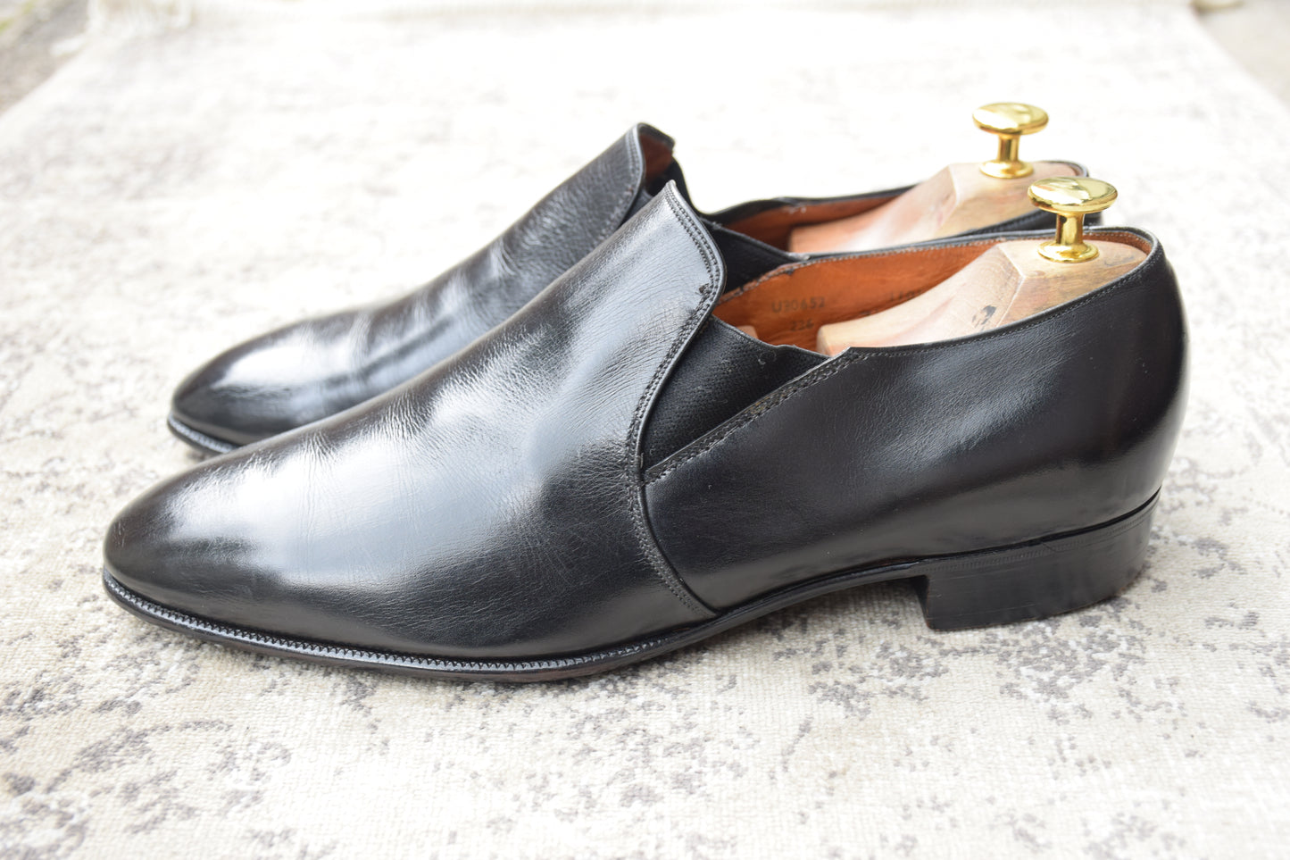 【良品】Crockett&Jones / クロケットアンドジョーンズ 60~70年代 WINSTON3 ウィンストン サイドエラスティック サイドゴア 黒 ブラック UK7.5 / 26.0cm【W3420】